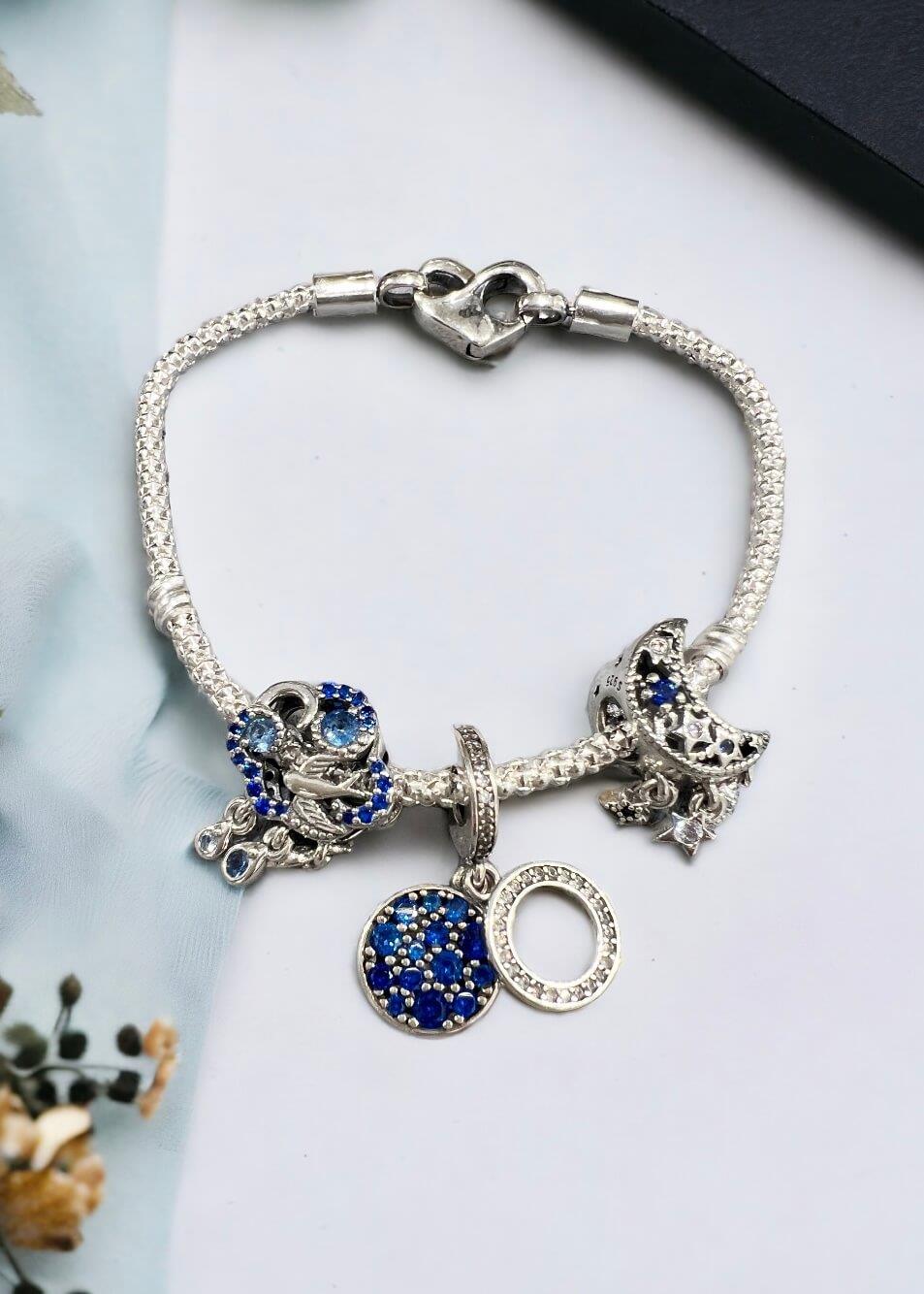 Mavi Taşlı İkili Charm