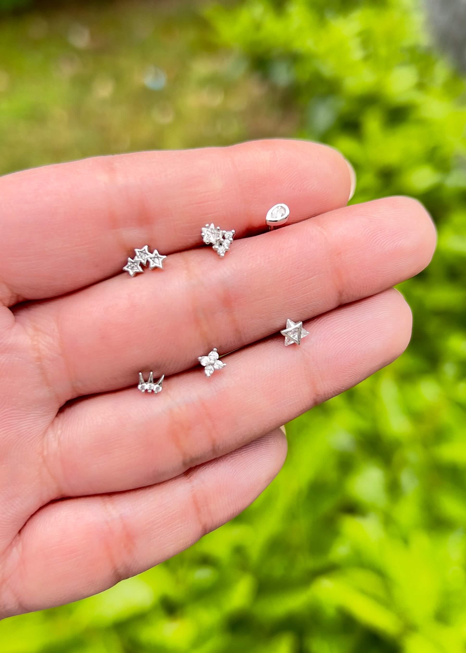 Mini Taç Gümüş Piercing