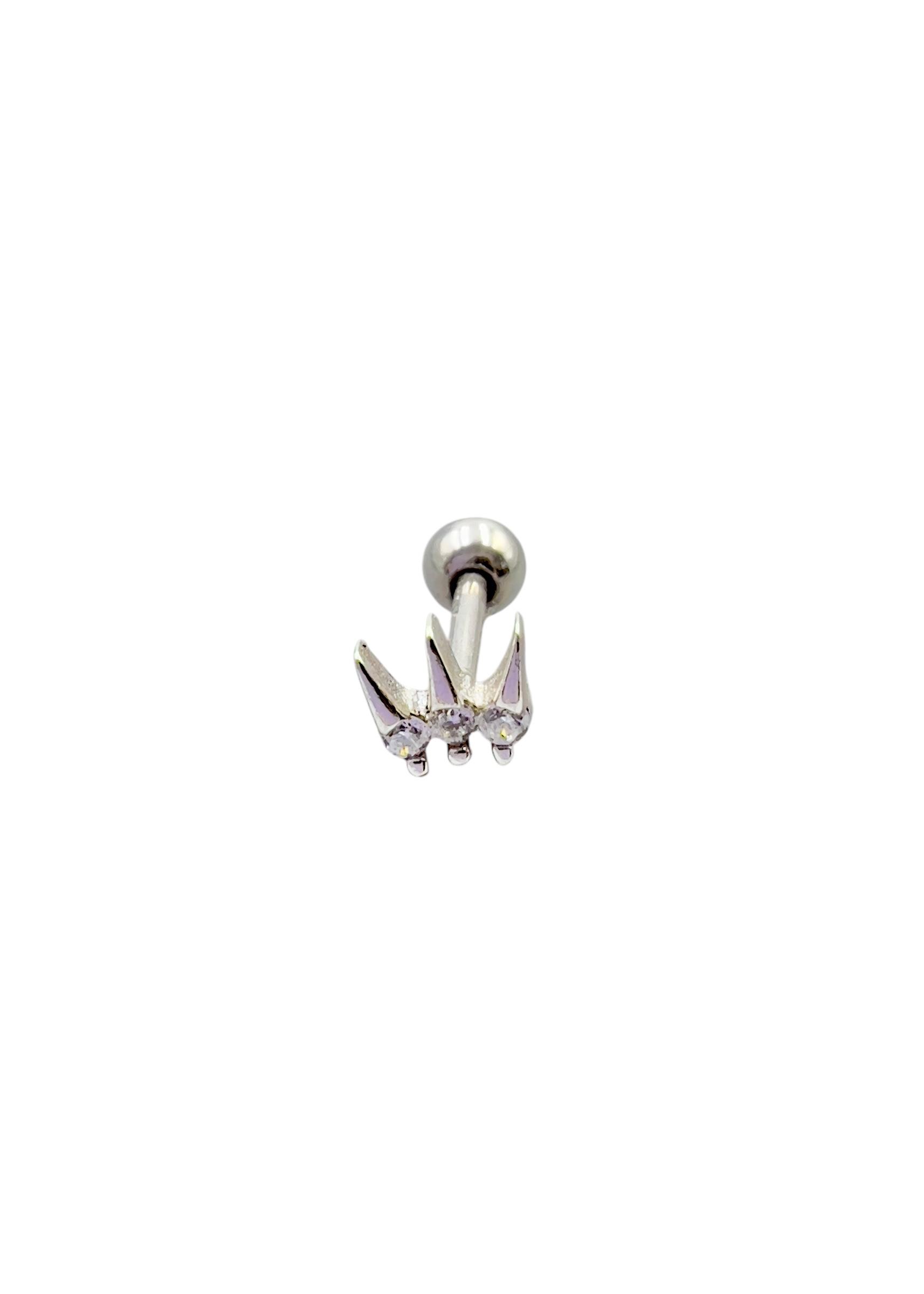 Mini Taç Gümüş Piercing