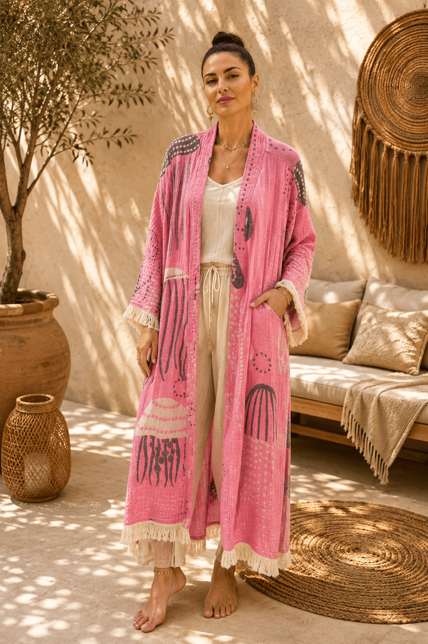 Müslin Pamuk Kimono Bornoz & Kaftan