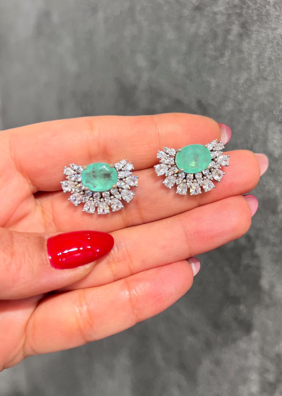 Paraiba Yelpaze Küpe