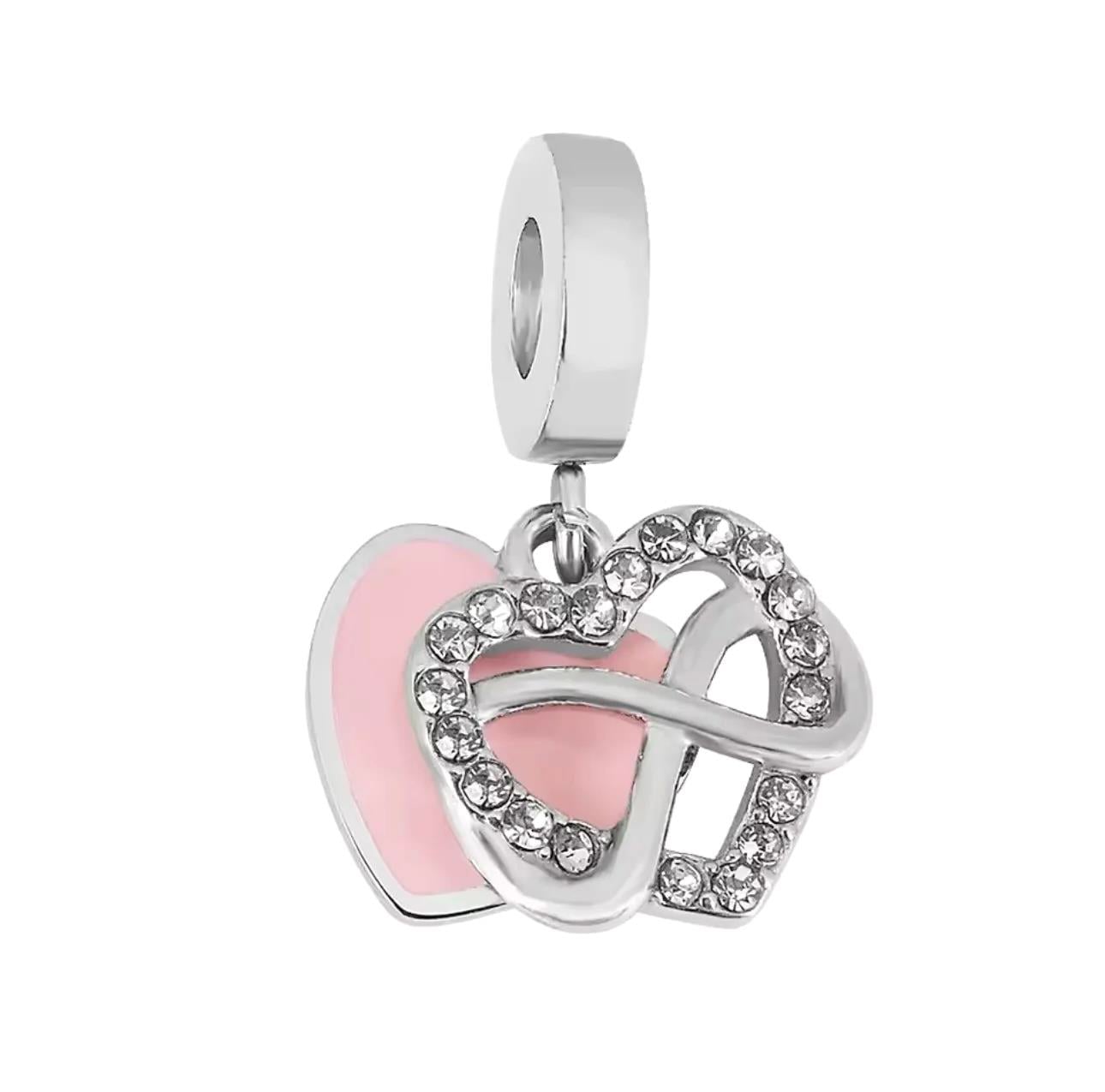 Pembe Kalp Sonsuzluk Charm