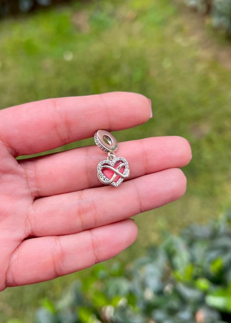 Pembe Kalp Sonsuzluk Charm