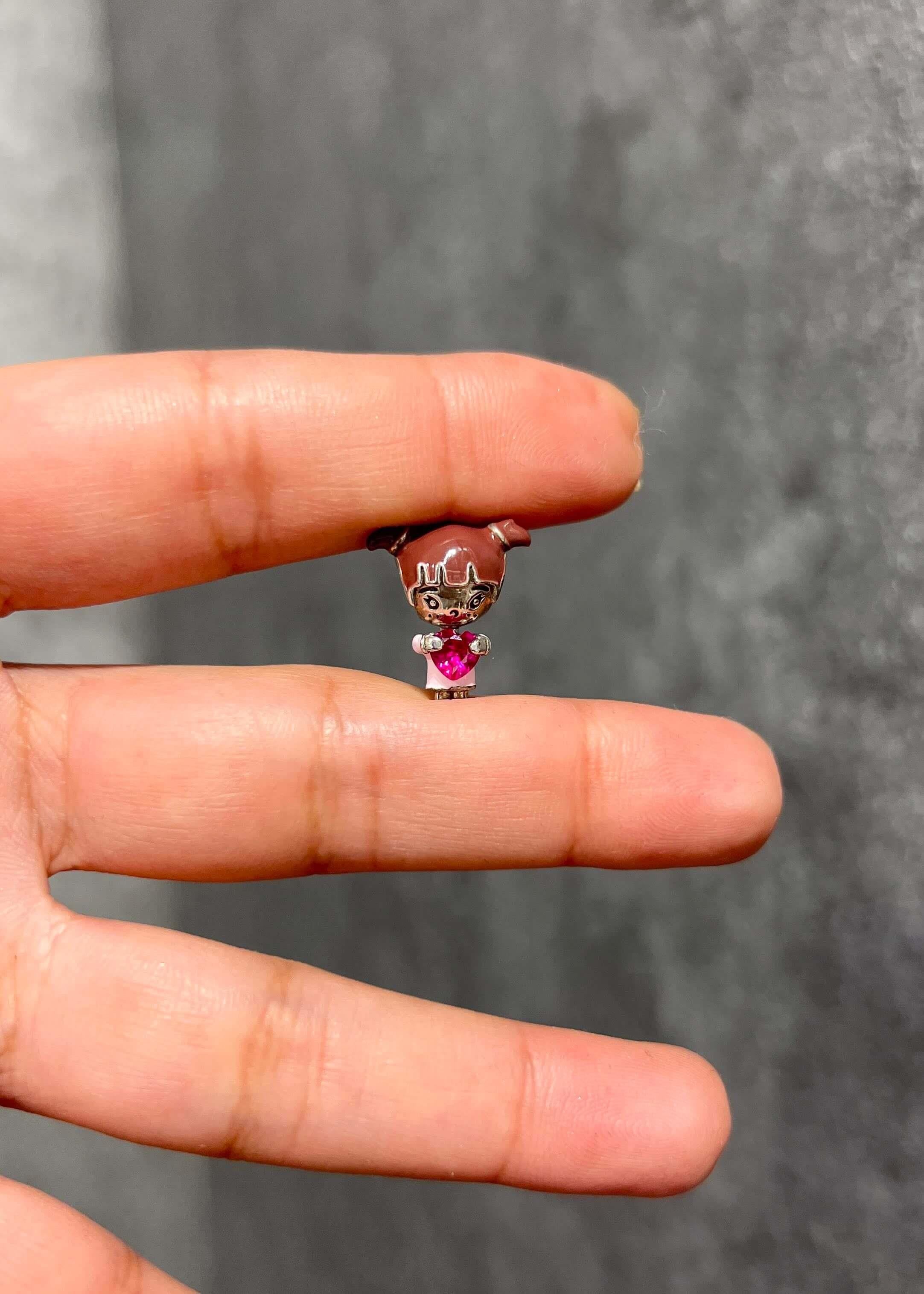 Pembe Kalpli Kızçocuğu Charm 