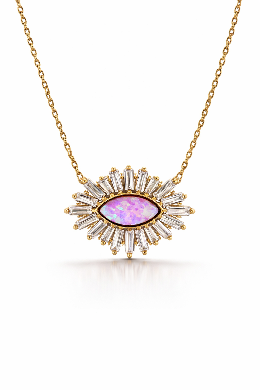 Pembe Opal Göz Kolye