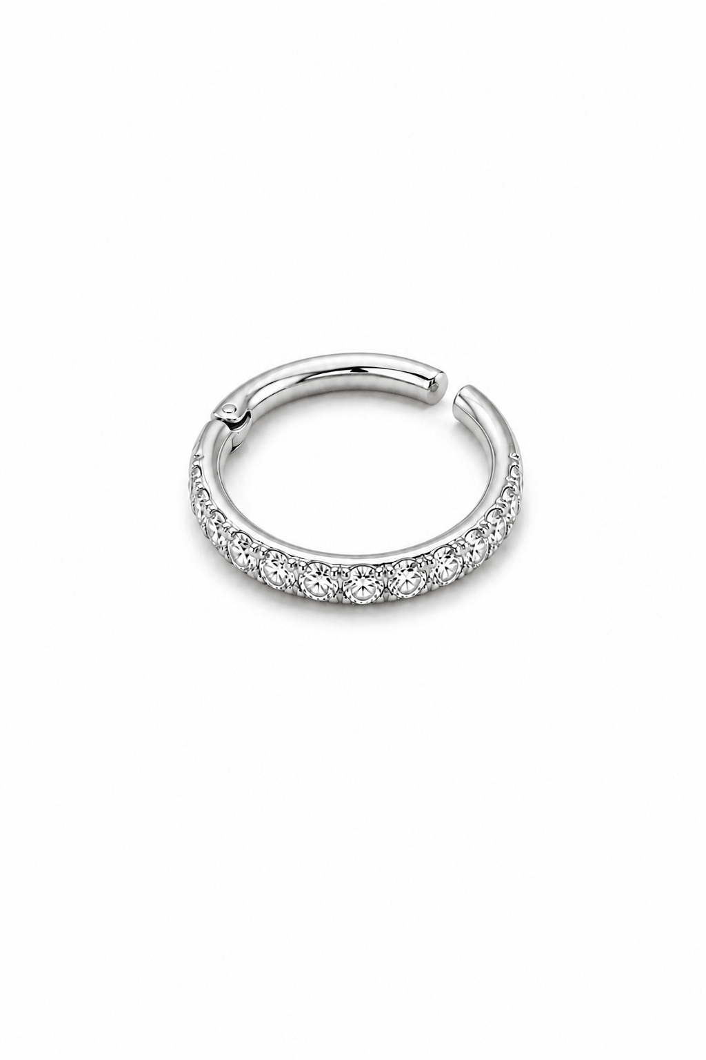 Premium Titanyum 10 mm Taşlı Halka Piercing