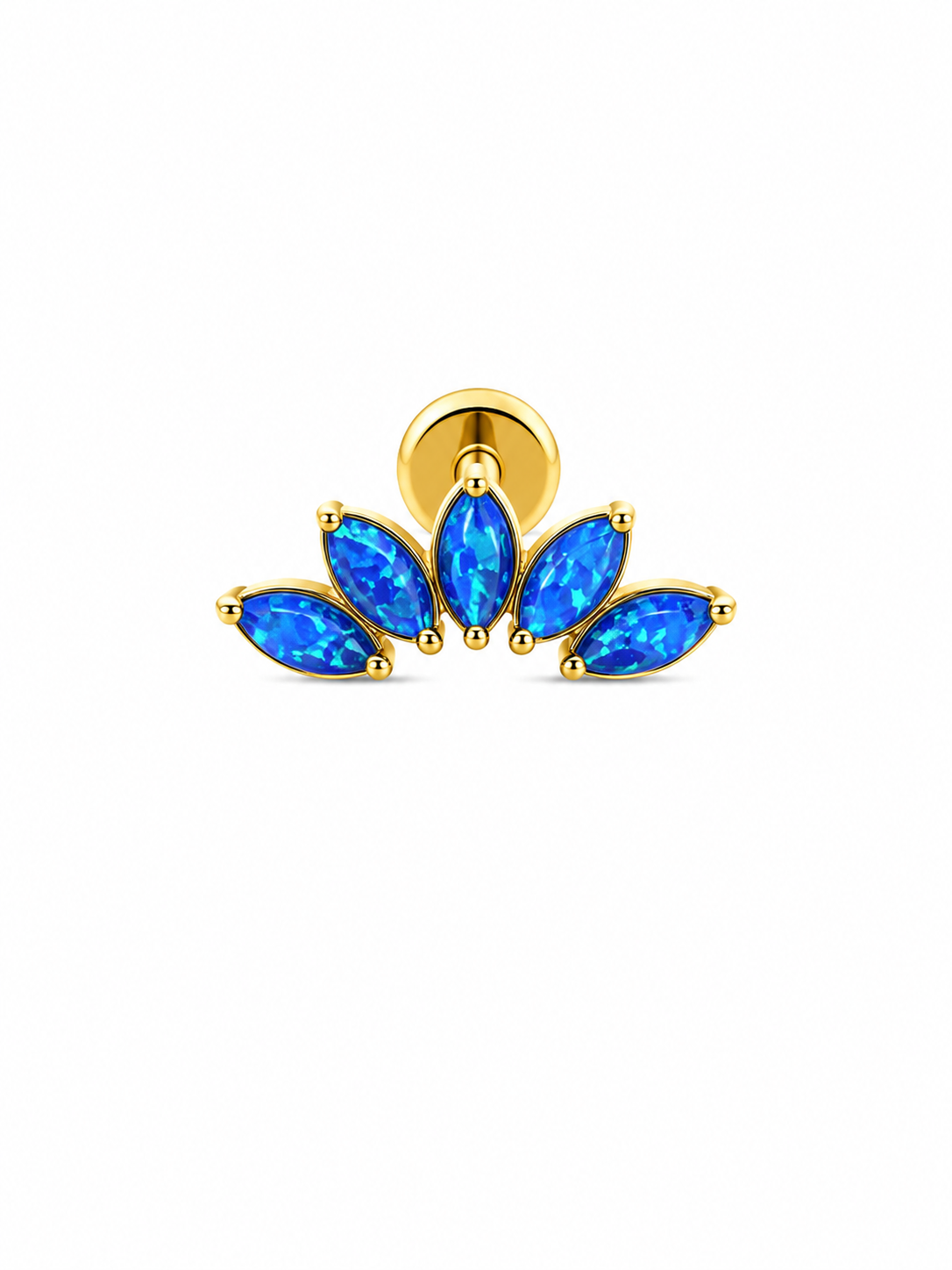 Premium Titanyum Opal Taşlı Piercing