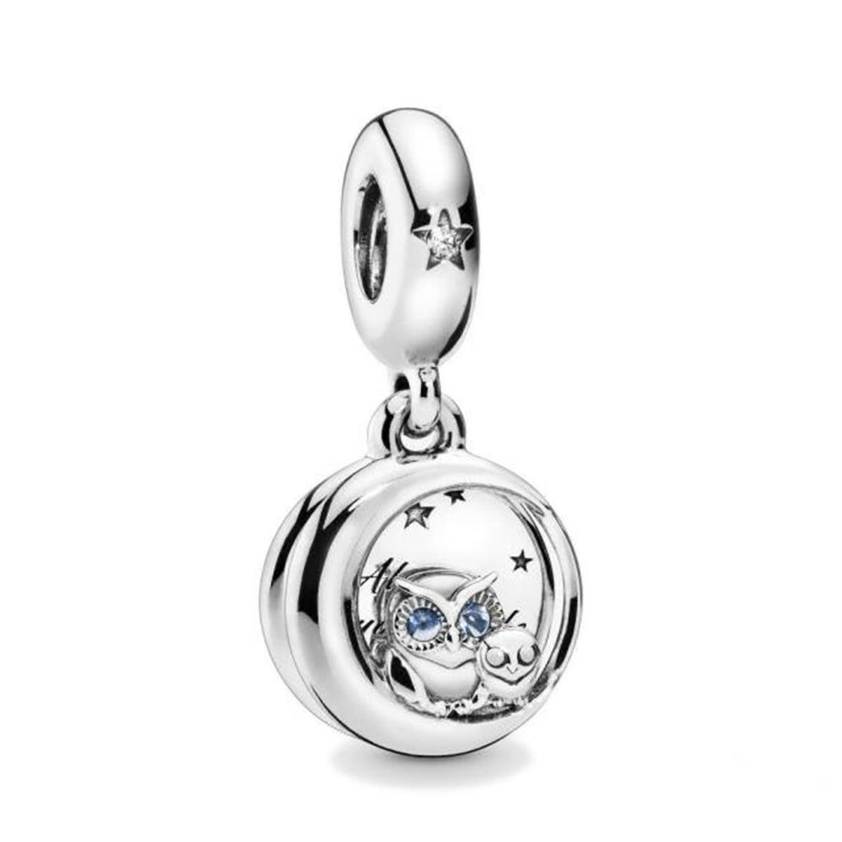 Sallantılı Mavi Gözlü Baykuş Charm