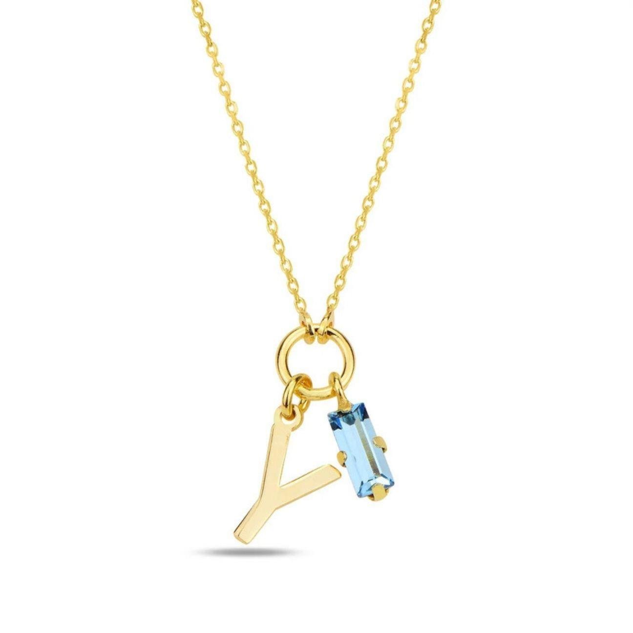 Swarovski Baget Harf Kolye