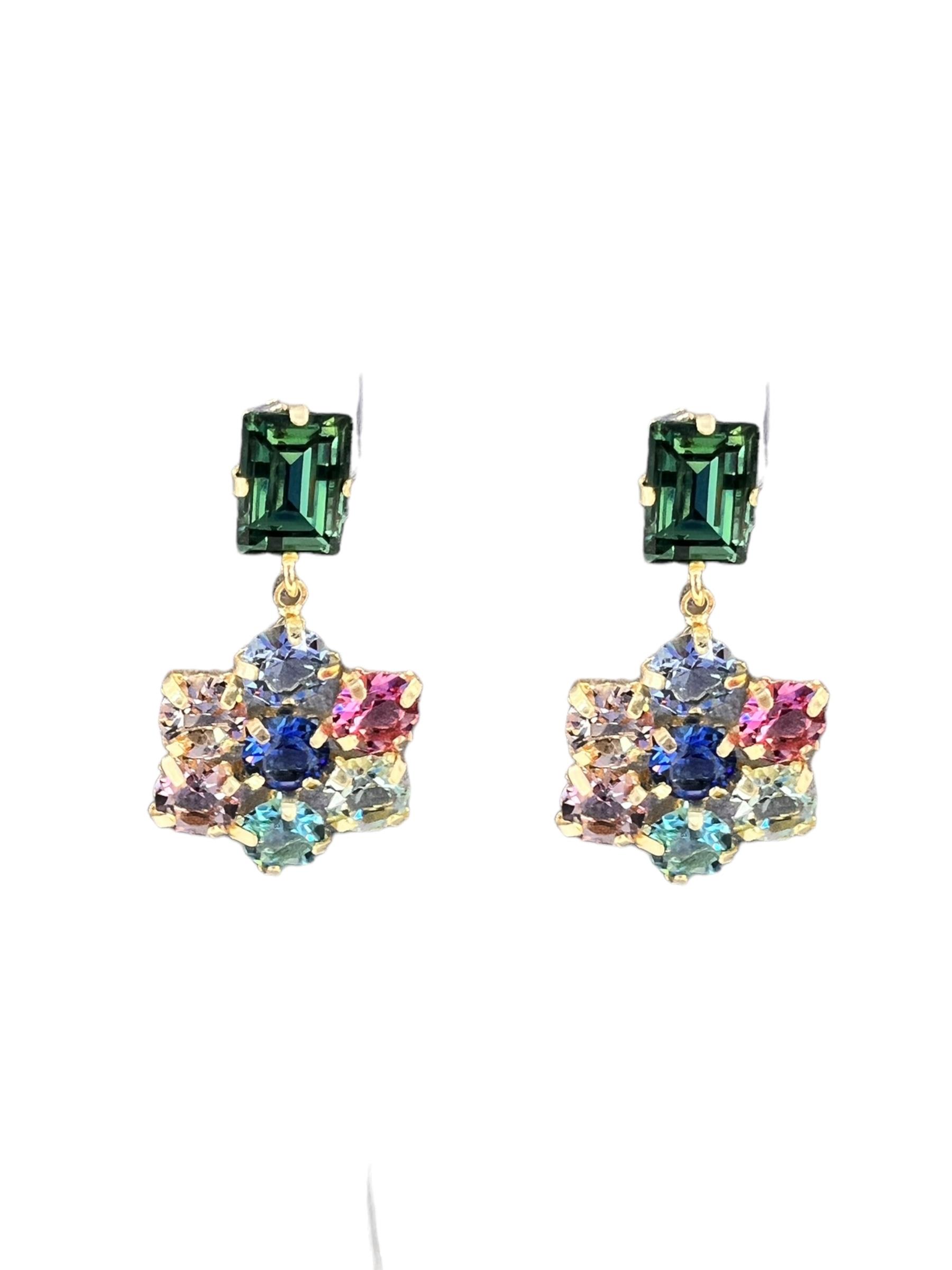 Swarovski Çiçek Küpe