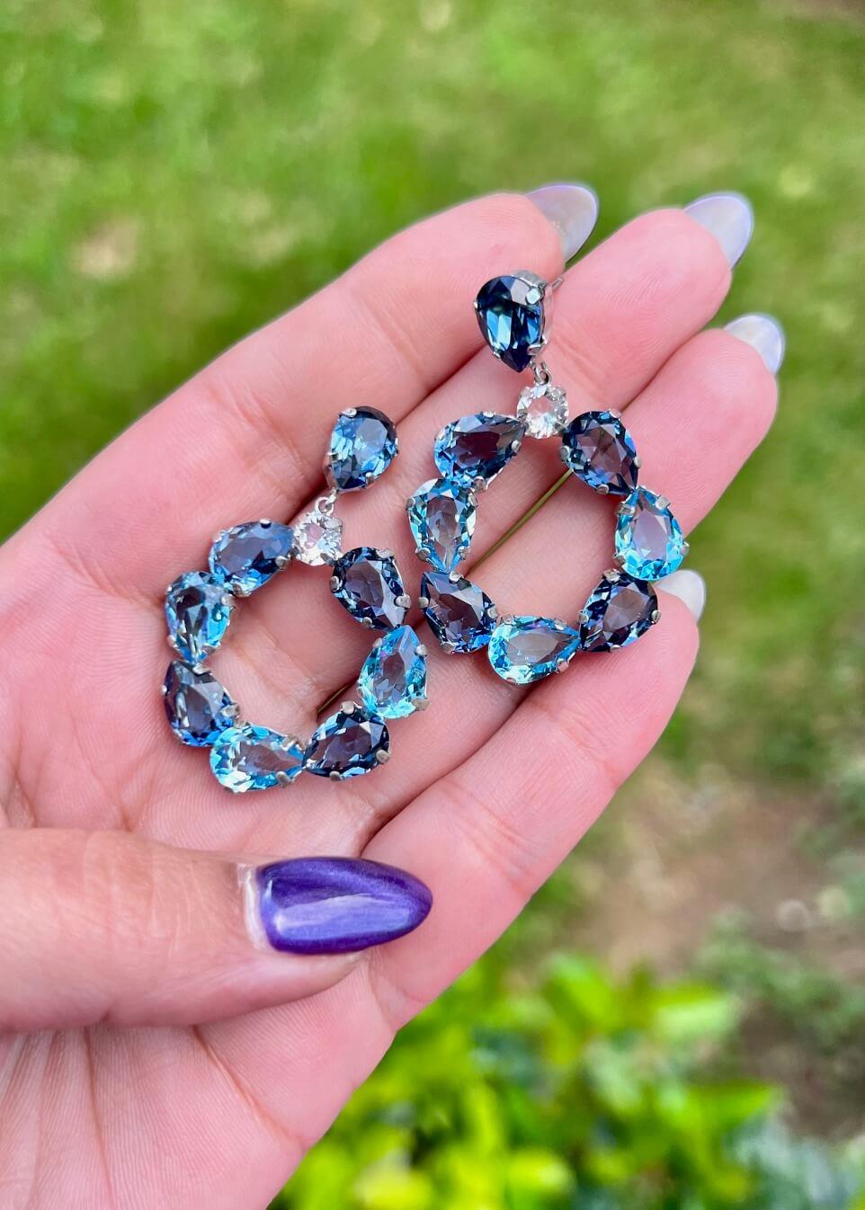 Swarovski Halka Küpe