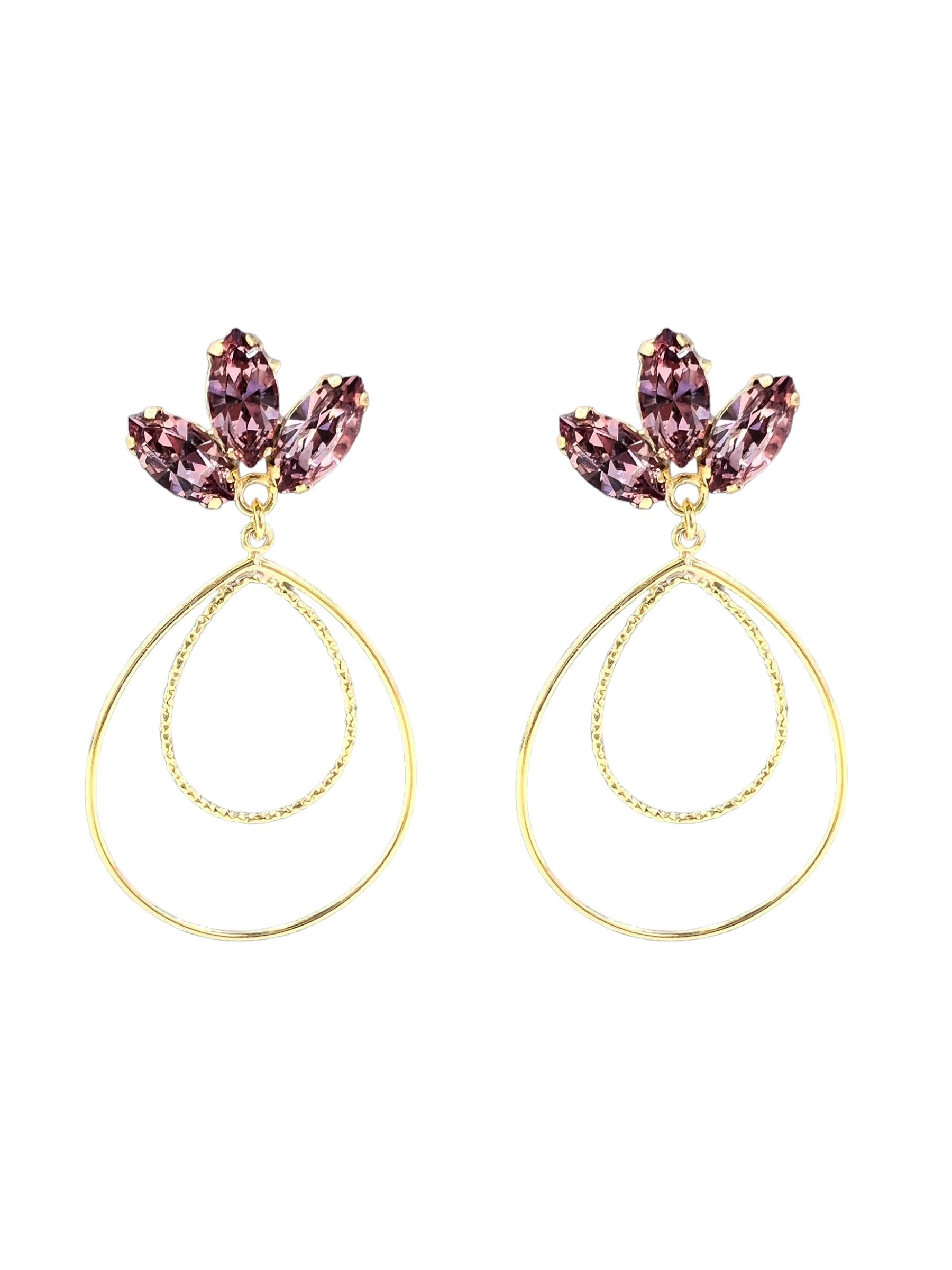 Swarovski Lotus Halka Küpe