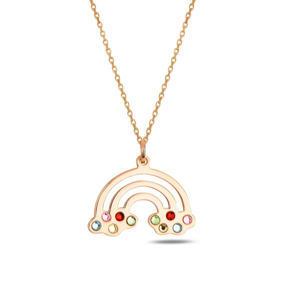 Swarovski Taşlı Gökkuşağı Kolye
