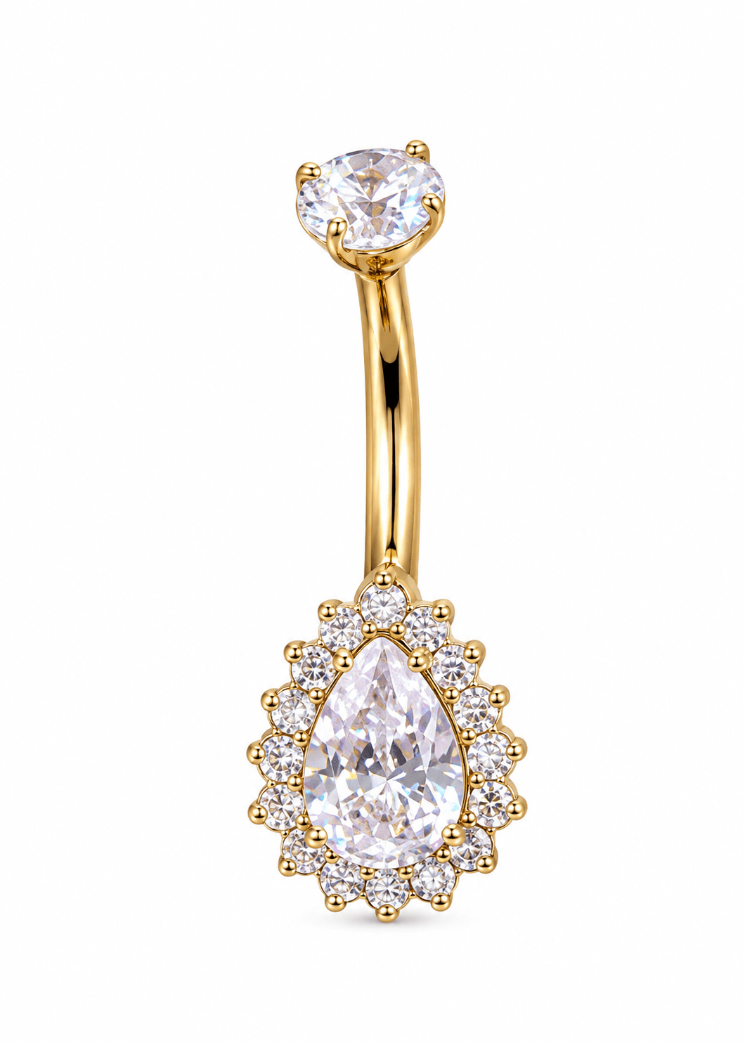Titanyum Damla Taşlı Göbek Piercing