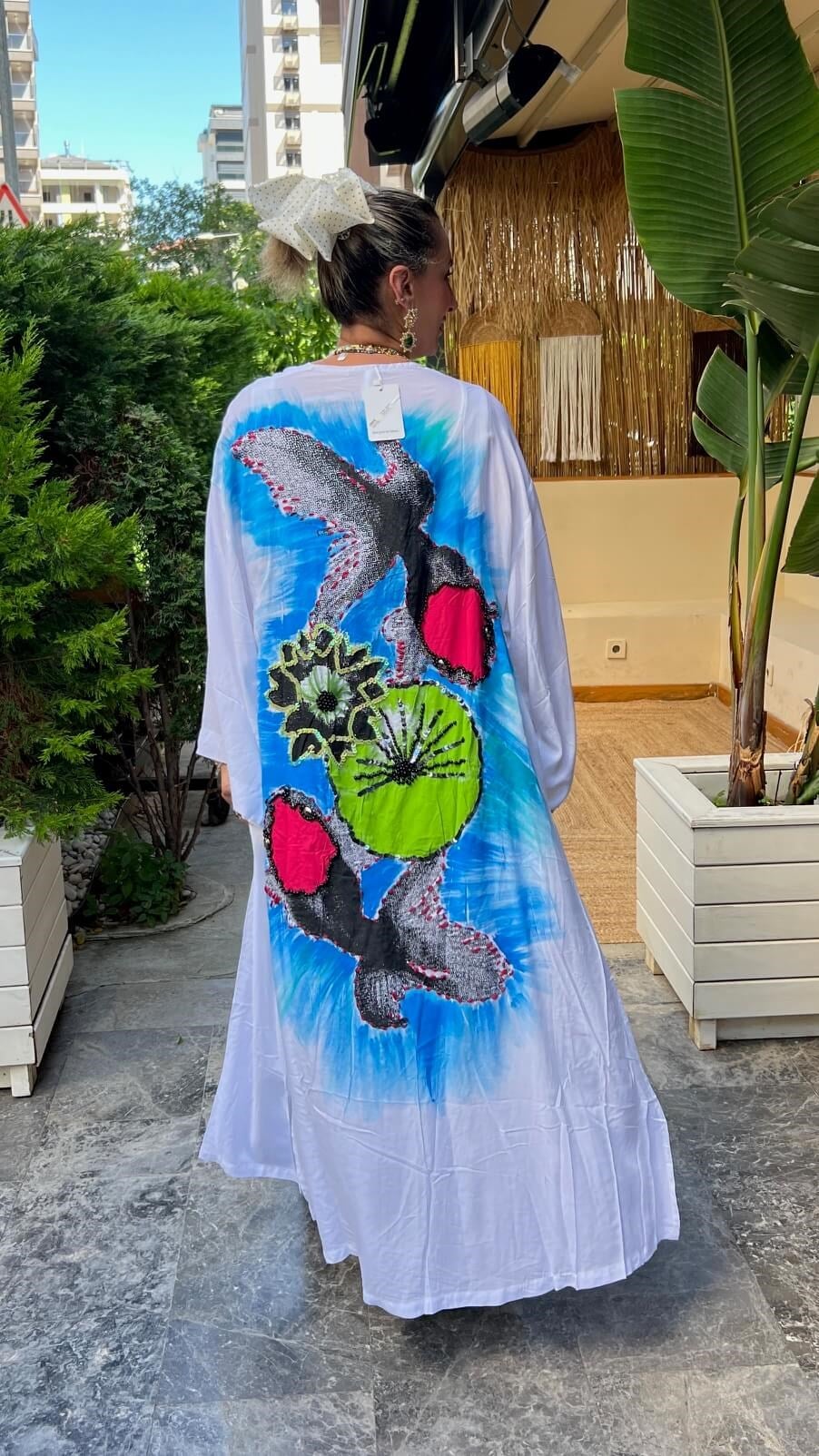 Tropik Desenli  Kimono