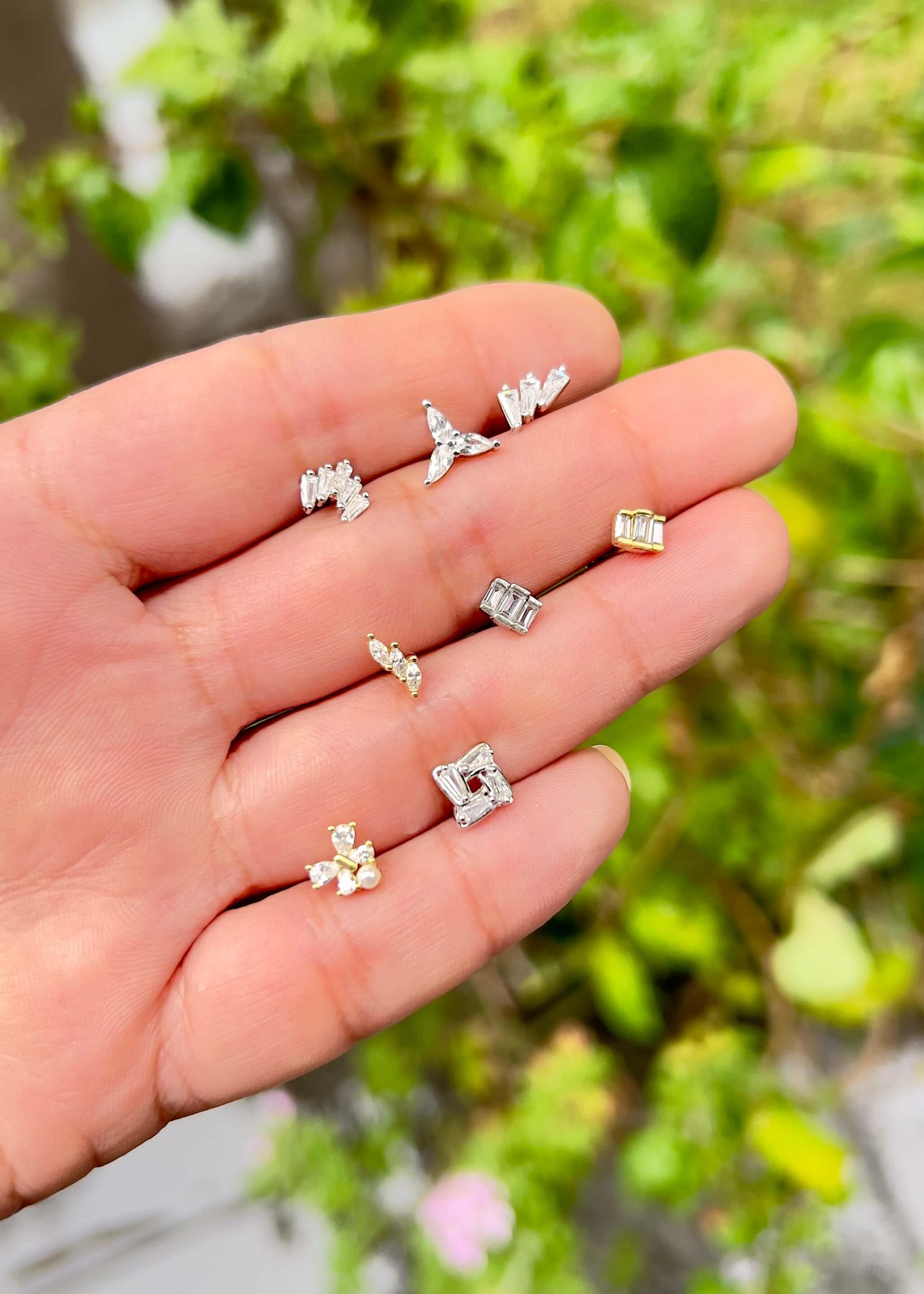 Üçtaş Gümüş Piercing