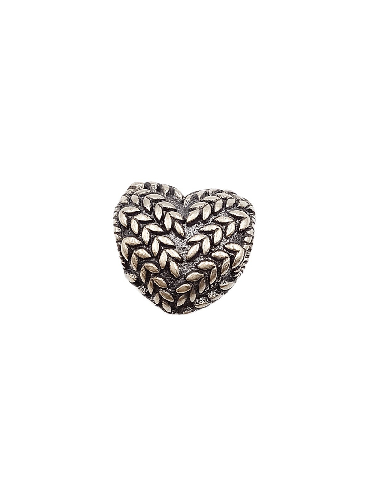 Yaprak Desenli Kalp Charm
