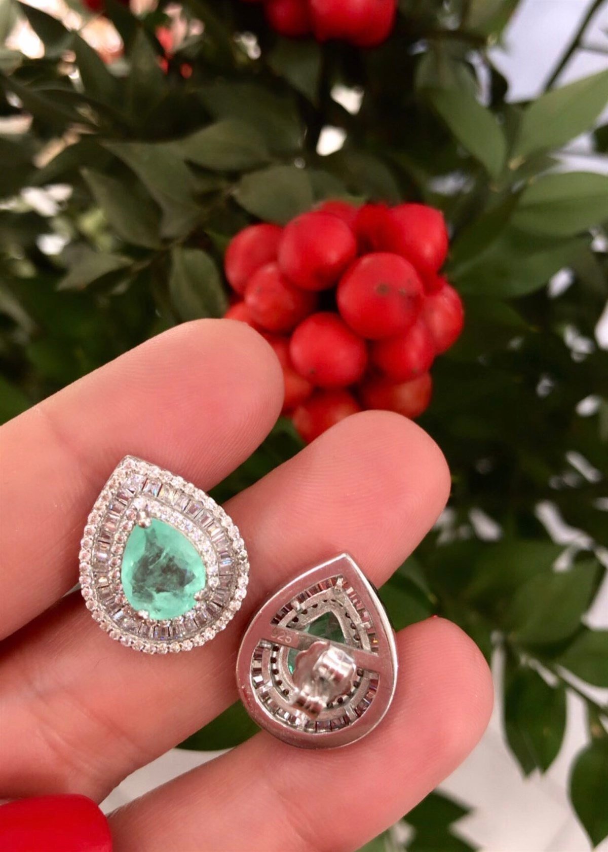 Yeşil Paraiba Küpe