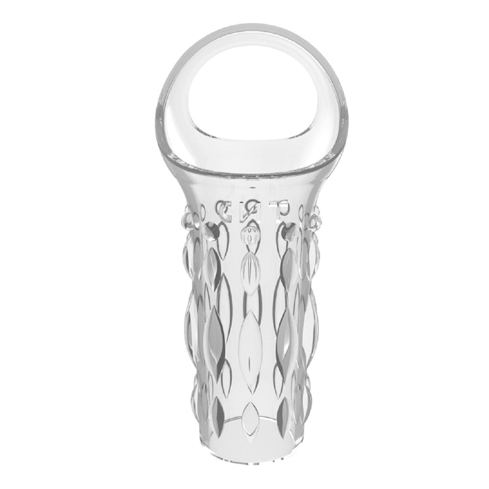 11,5 cm Silikon Şeffaf Tırtıklı Penis Kılıfı