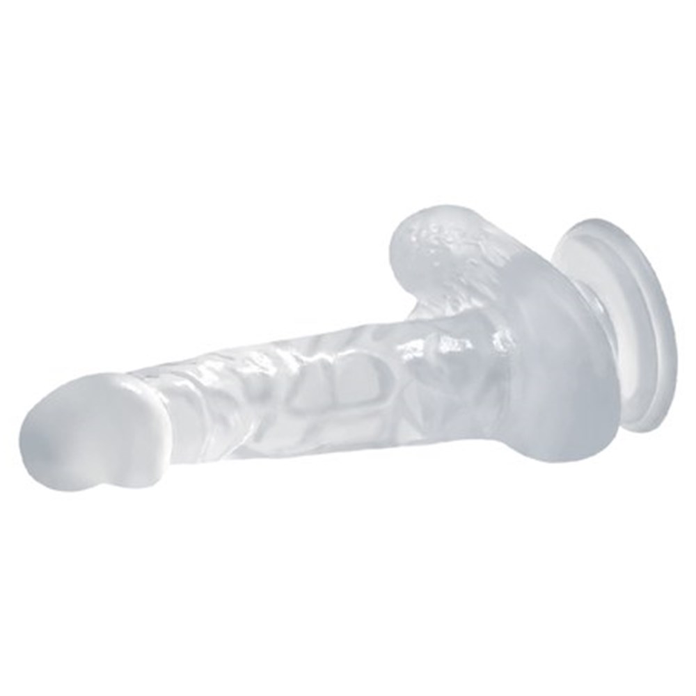 16,7 cm Şeffaf Realistik Damarlı Vantuzlu Dildo Penis