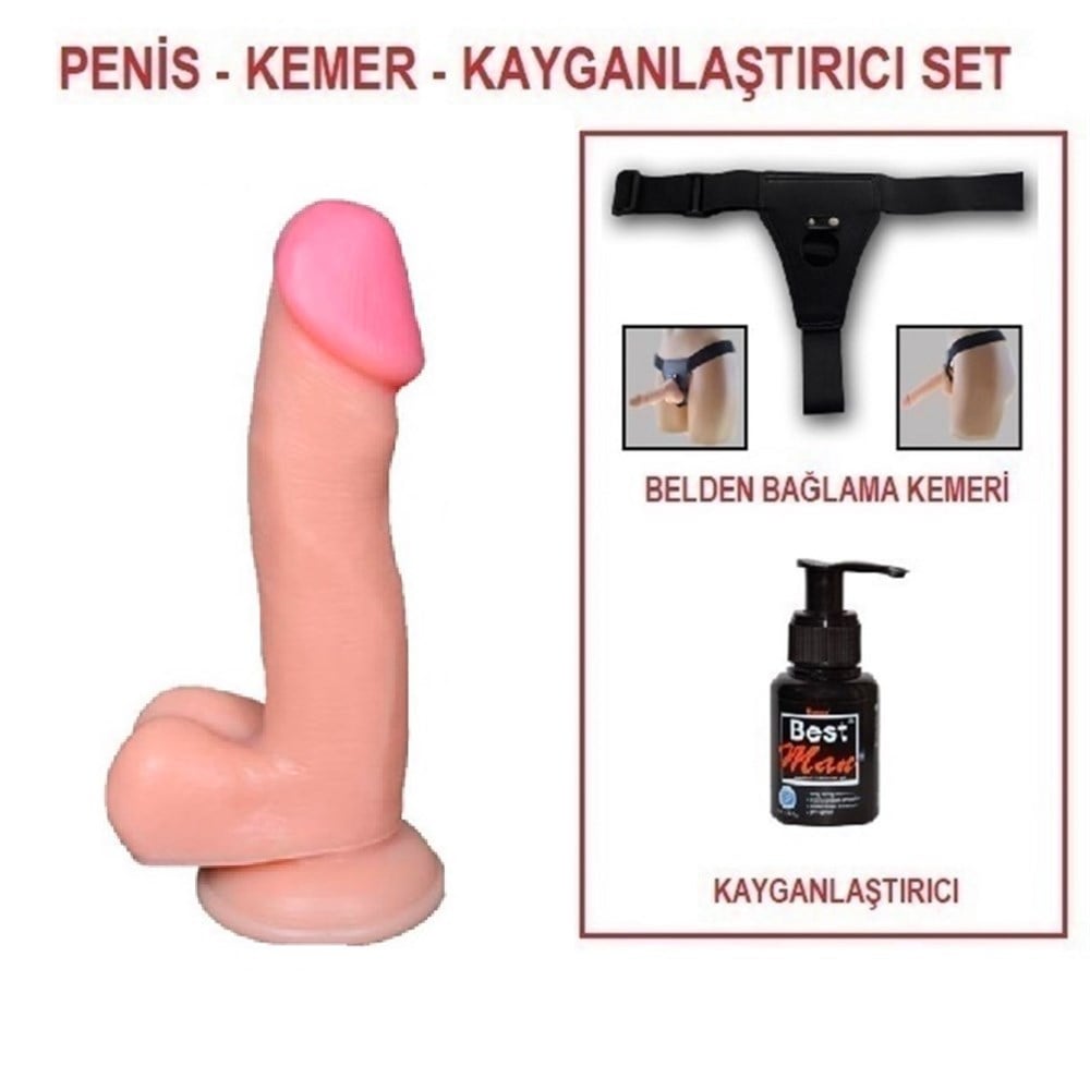 17 cm Belden Bağlamalı Realistik Dildo Penis Set