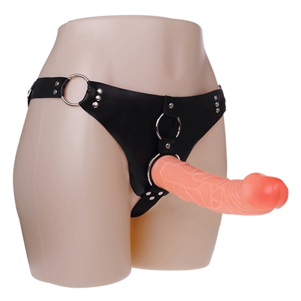 19,8 ve 15 cm Belden Bağlamalı İçi Dolu Çift Strapon Penis