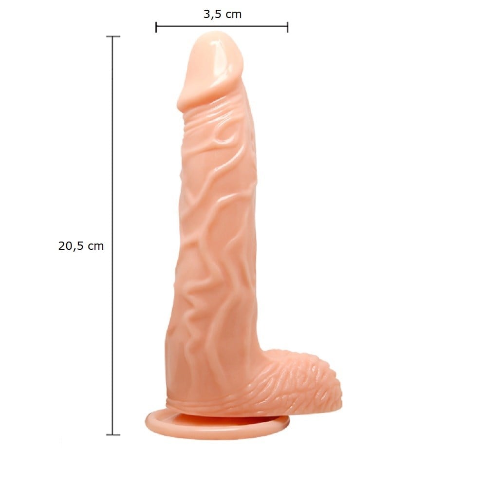 20,5 cm Isıtma Özellikli Oynar Başlı Kumandalı Titreşimli Dildo