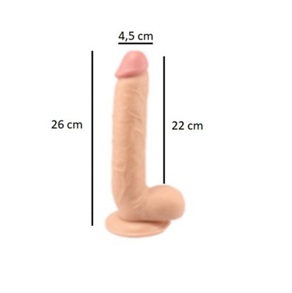22 cm Vantuzlu Realistik Penis Anal Vajinal Dildo
