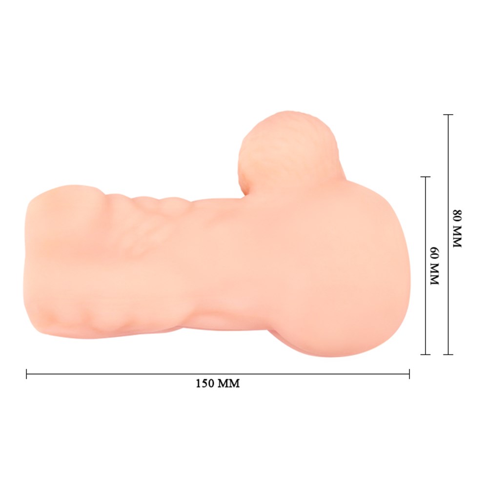 3 Boyutlu Testisli Yarım Erkerk Vücutlu Suni Anal Mastürbatör