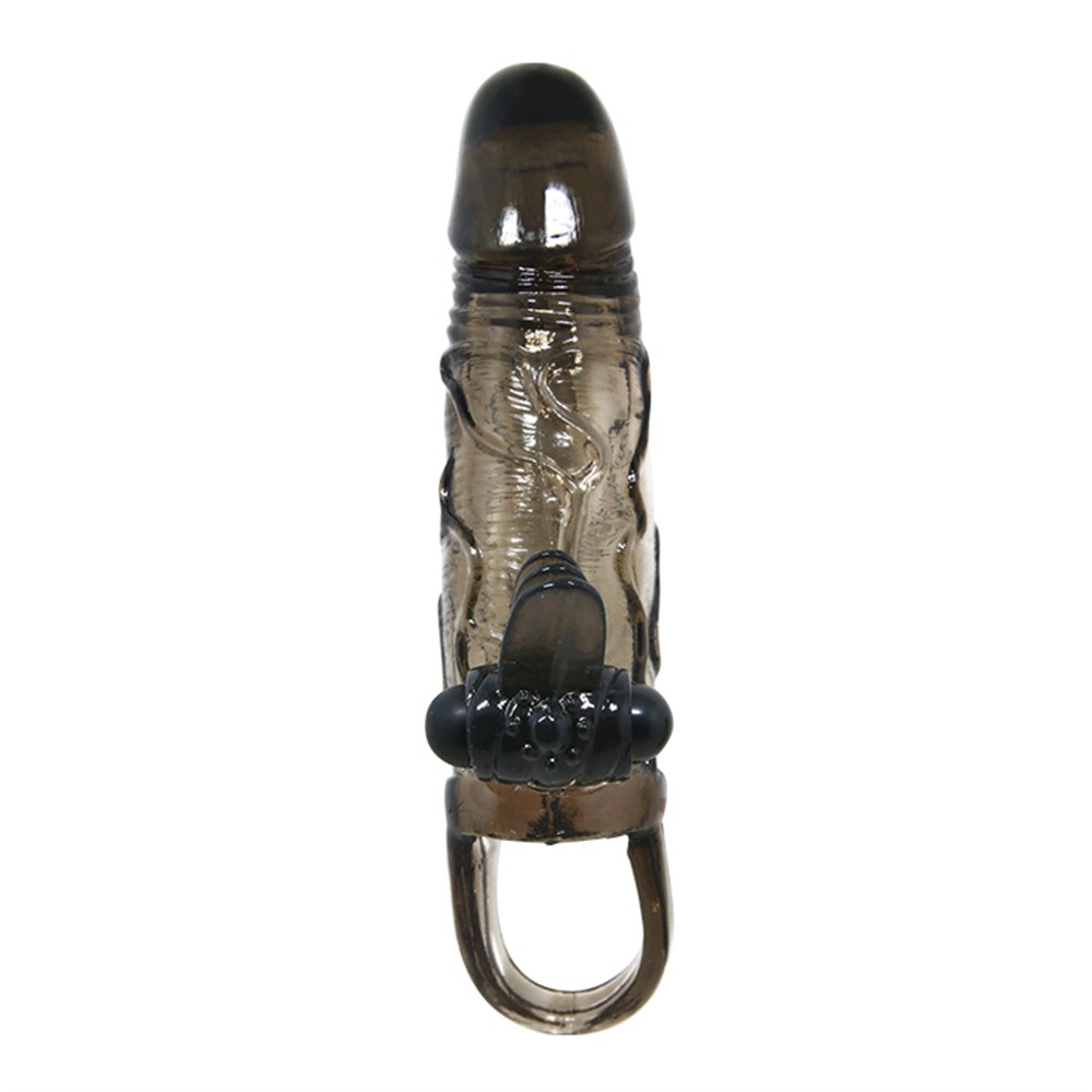 4 cm Uzatmalı Anal Vajinal ve Klitoral Uyarıcılı Titreşimli Penis Kılıfı