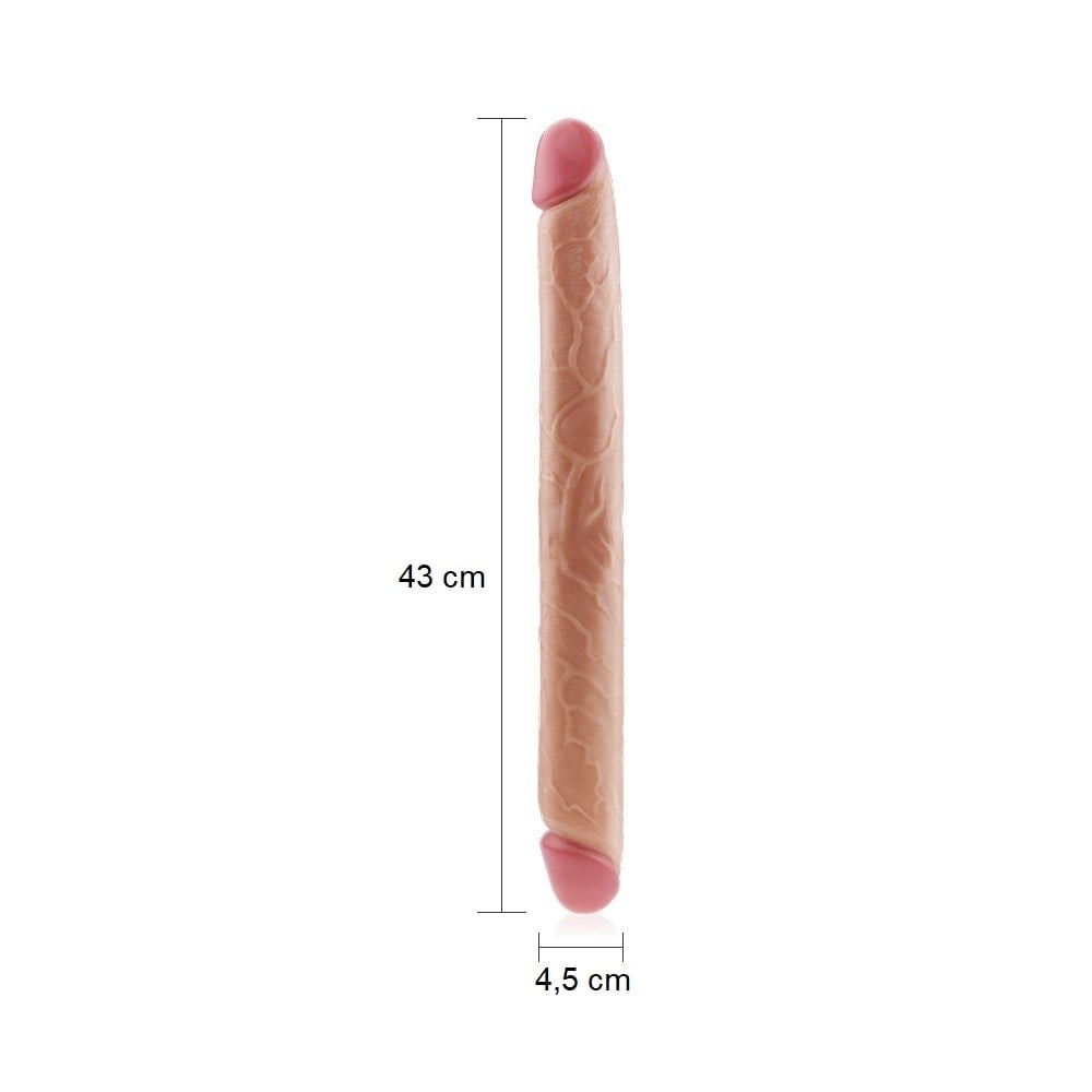 43 cm Lovetoy Lady Çift Taraflı Realistik Dildo Anal Vajinal Penis