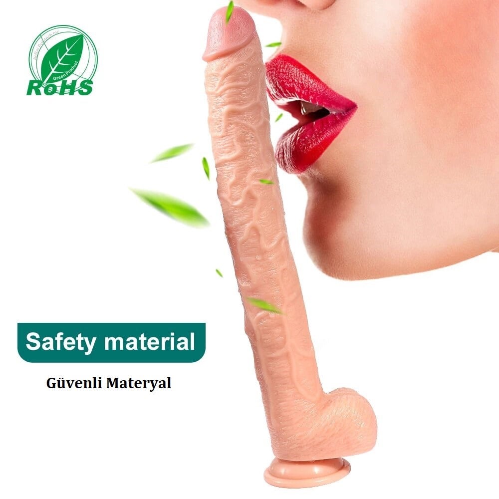 43 cm Realistik Penis Gerçekçi Damarlı Dev Dildo - Hoare