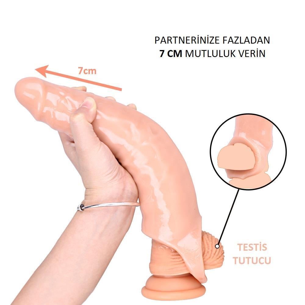 7 cm Dolgulu Realistik Ten Rengi Penis Kılıfı