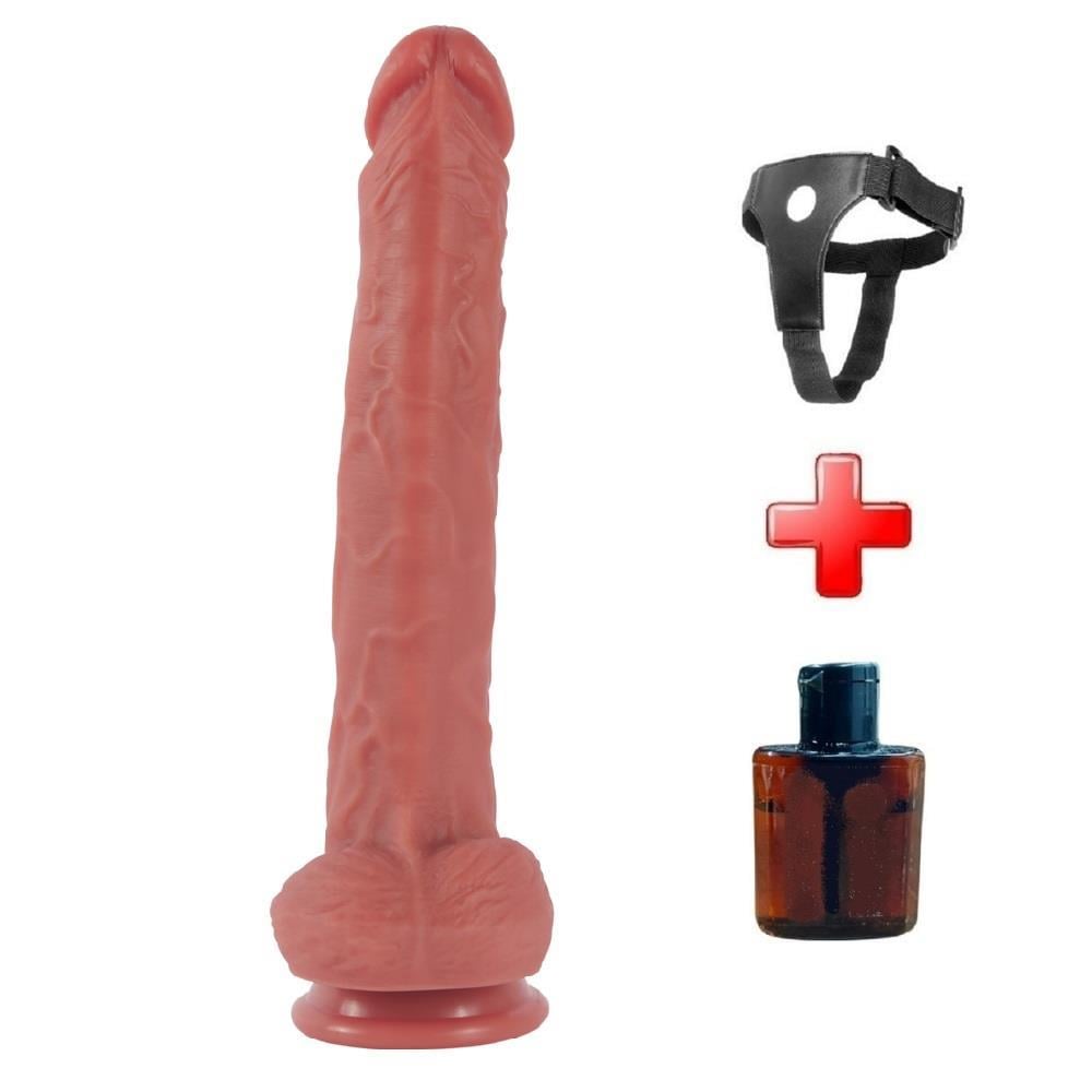 Belden Bağlamalı Yeni Nesil Büyük Boy 28,9 cm Realistik Dildo Penis