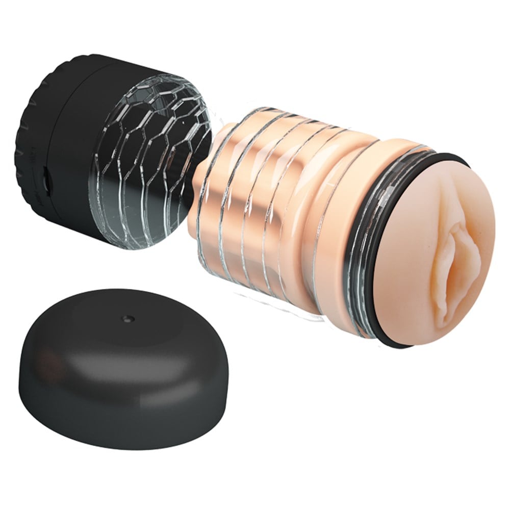 Dil Uyarım Titreşimli Realistik Suni Vajina Erkek Mastürbatör