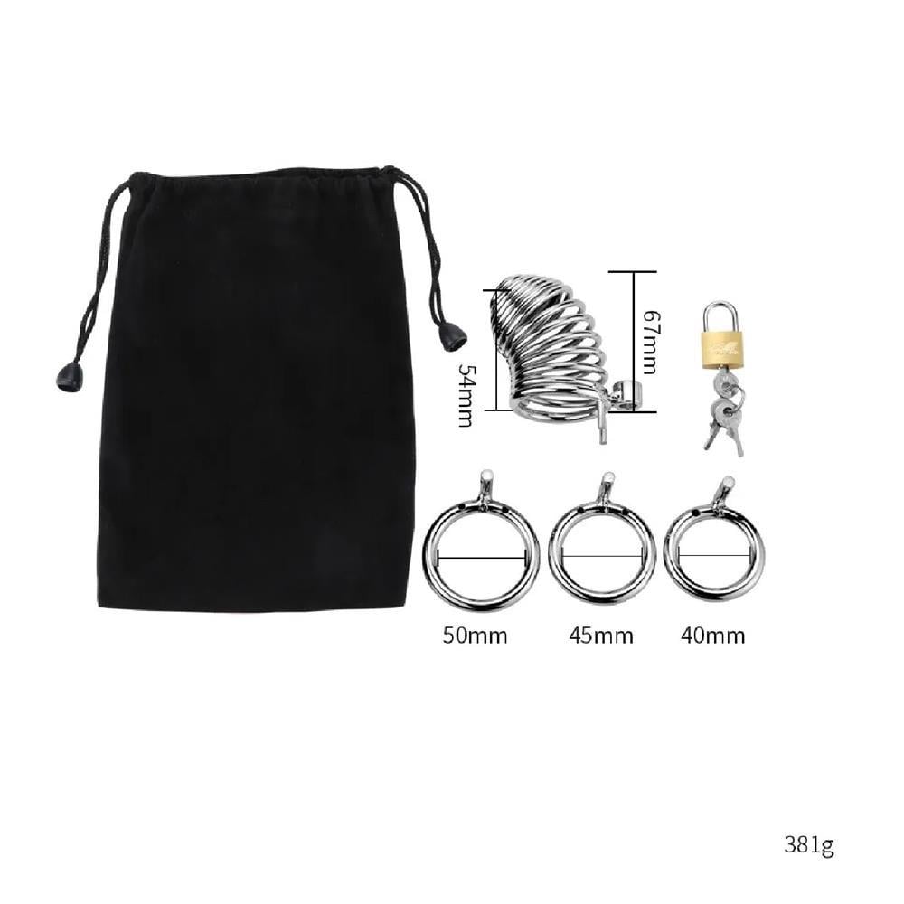 Kilitli Çelik Fetiş Penis Kafesi