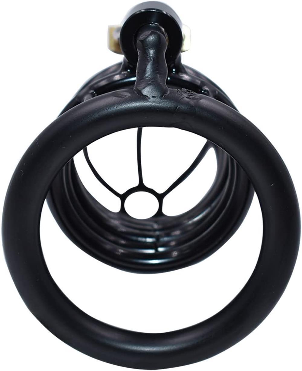 Kilitli Çelik Fetiş Penis Kafesi Siyah