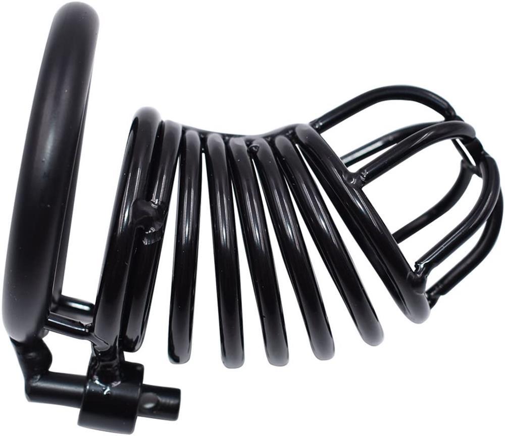 Kilitli Çelik Fetiş Penis Kafesi Siyah