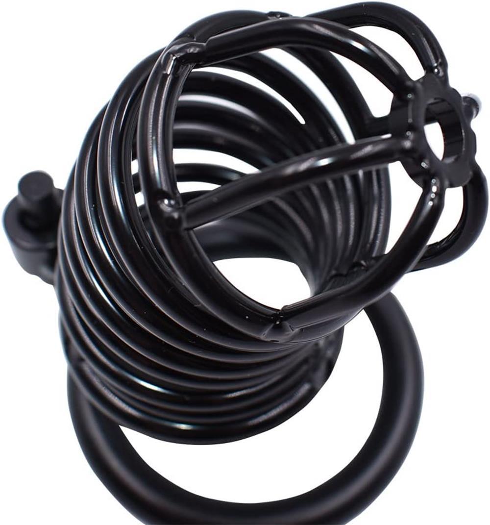 Kilitli Çelik Fetiş Penis Kafesi Siyah