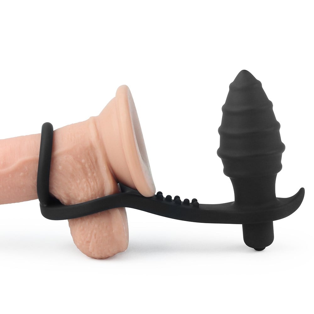 Penis Halkalı Titreşimli Anal Penetratör Plug Masturbatör