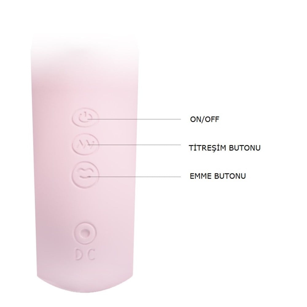 USB Şarjlı 12 Emme ve 12 Titreşim Fonksiyonlu 24 cm Teknolojik Vibratör - Nicola