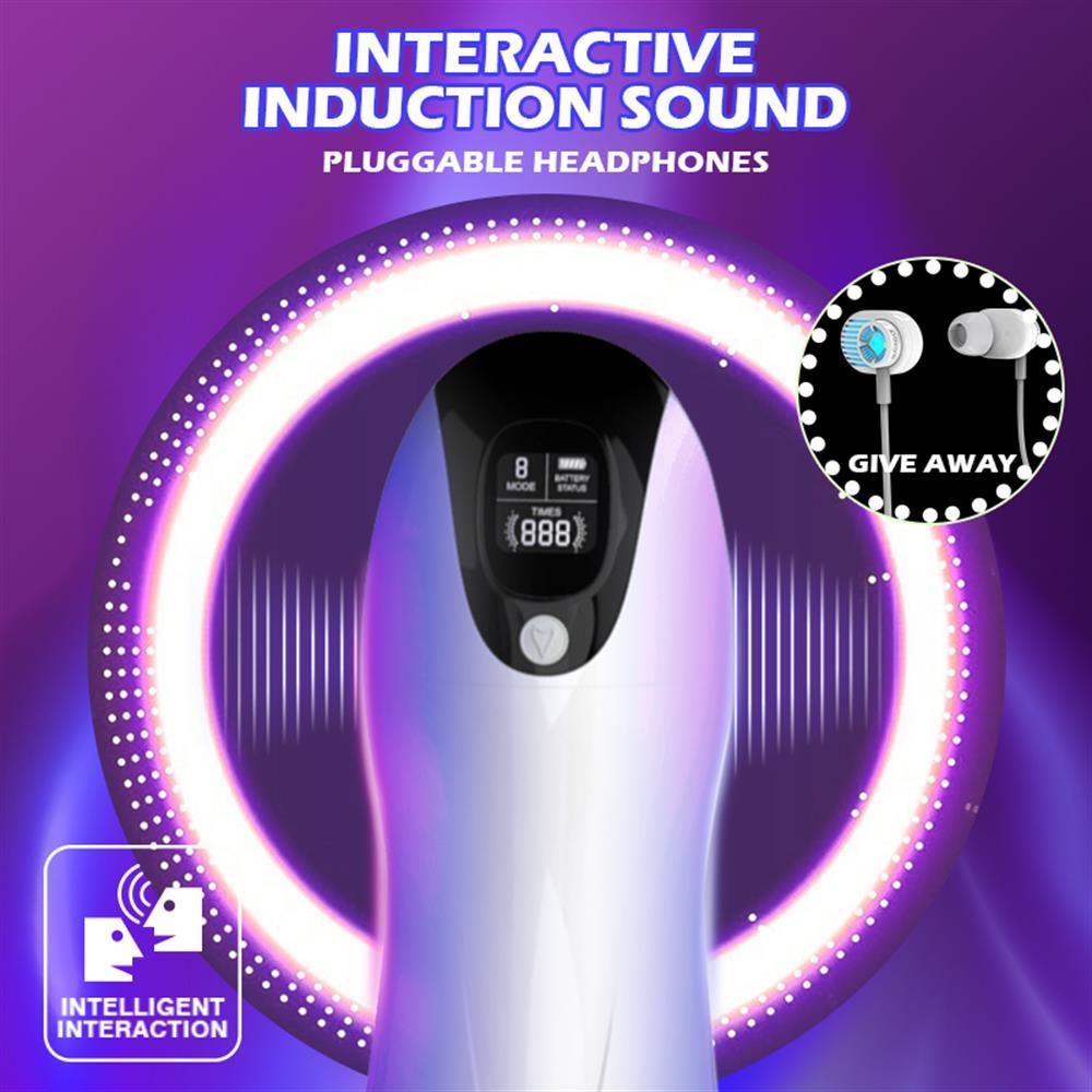 USB Şarjlı 8 Emme Modlu Dijital Göstergeli Sesli Teknolojik Mastürbatör