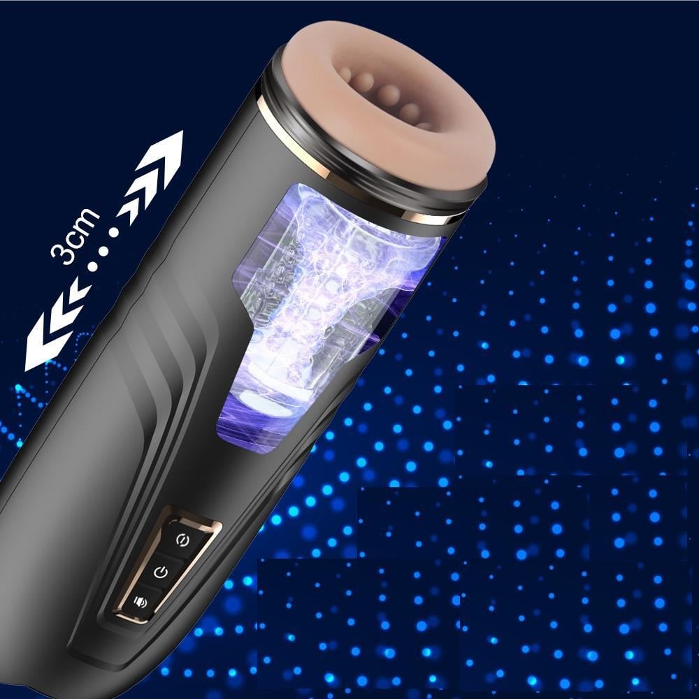 USB Şarjlı Titreşimli İleri Geri & Rotasyon Ayarlı Sesli Masturbatör - Rita