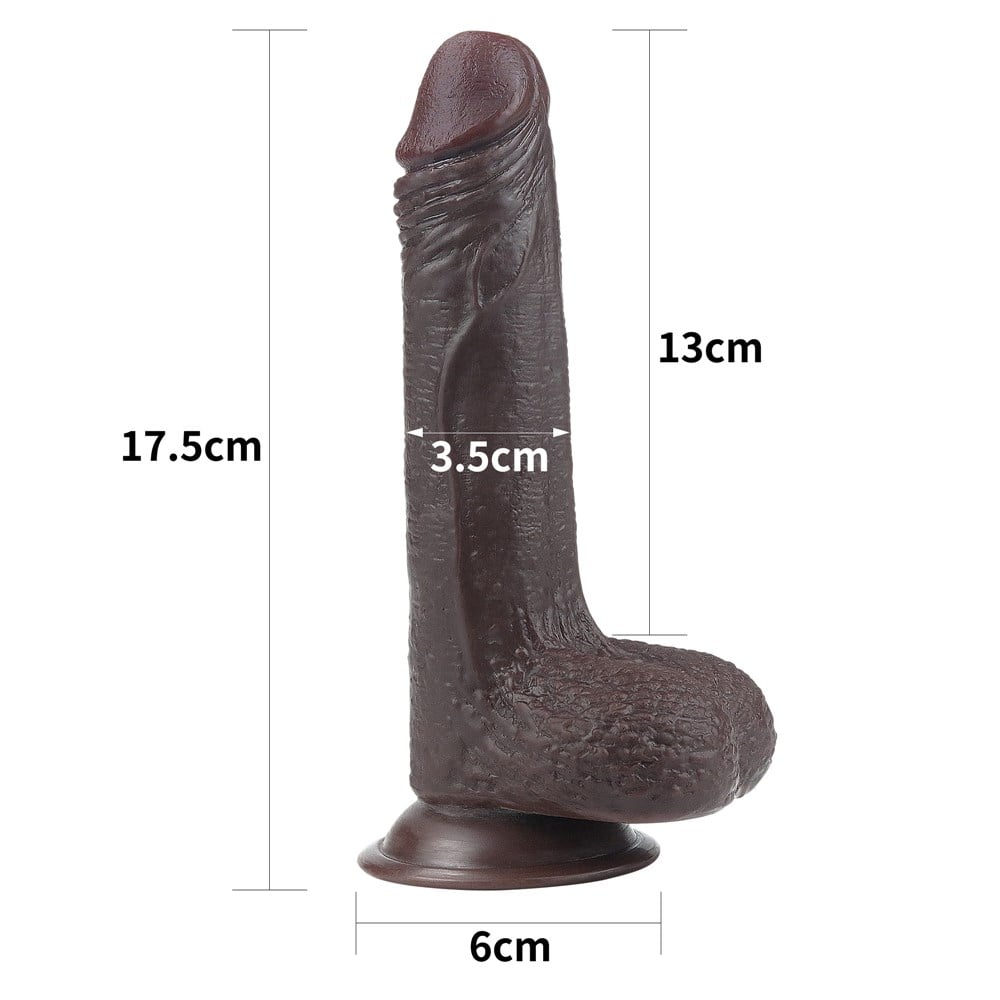 Yeni Nesil Çift Katmanlı 17,5 cm Realistik Dildo Penis