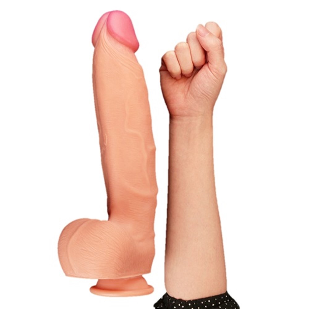 Yeni Nesil Çift Katmanlı 30,5 cm Realistik Dildo Penis