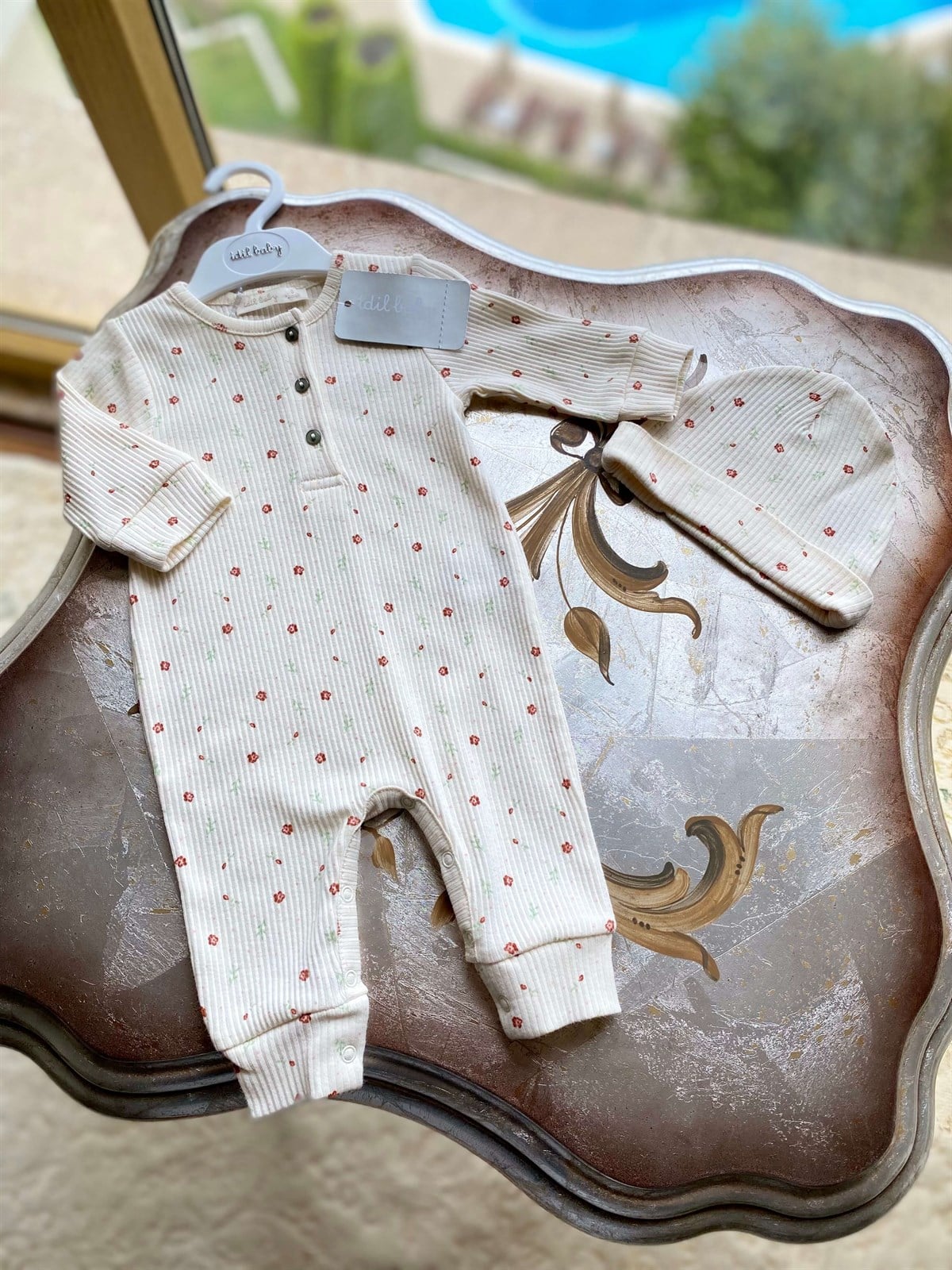 İDİLBABY ÇİÇEK BASKILI TULUM TAKIM 
