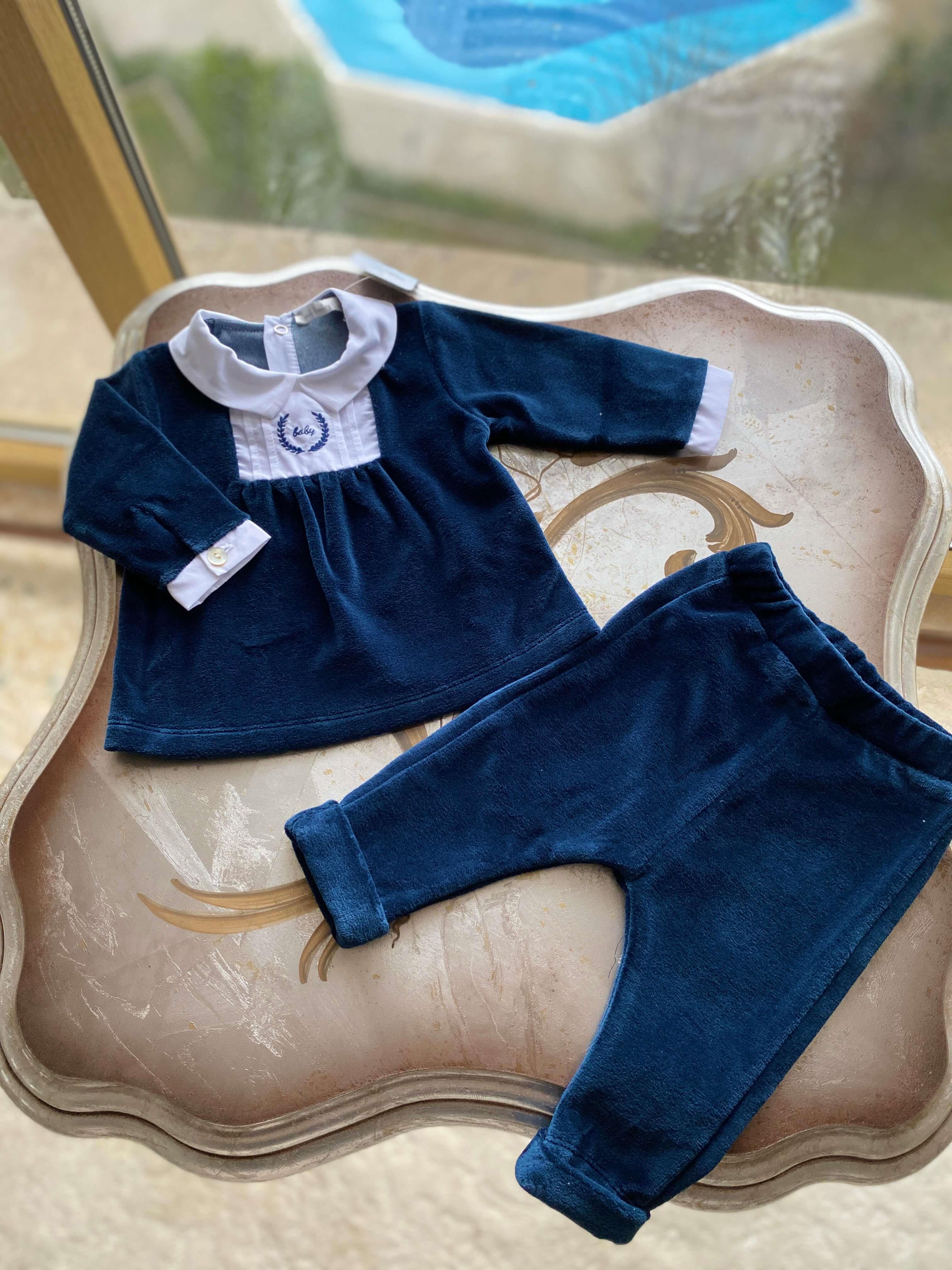 İDİLBABY NAKIŞLI LACİVERT NAKIŞLI TAKIM