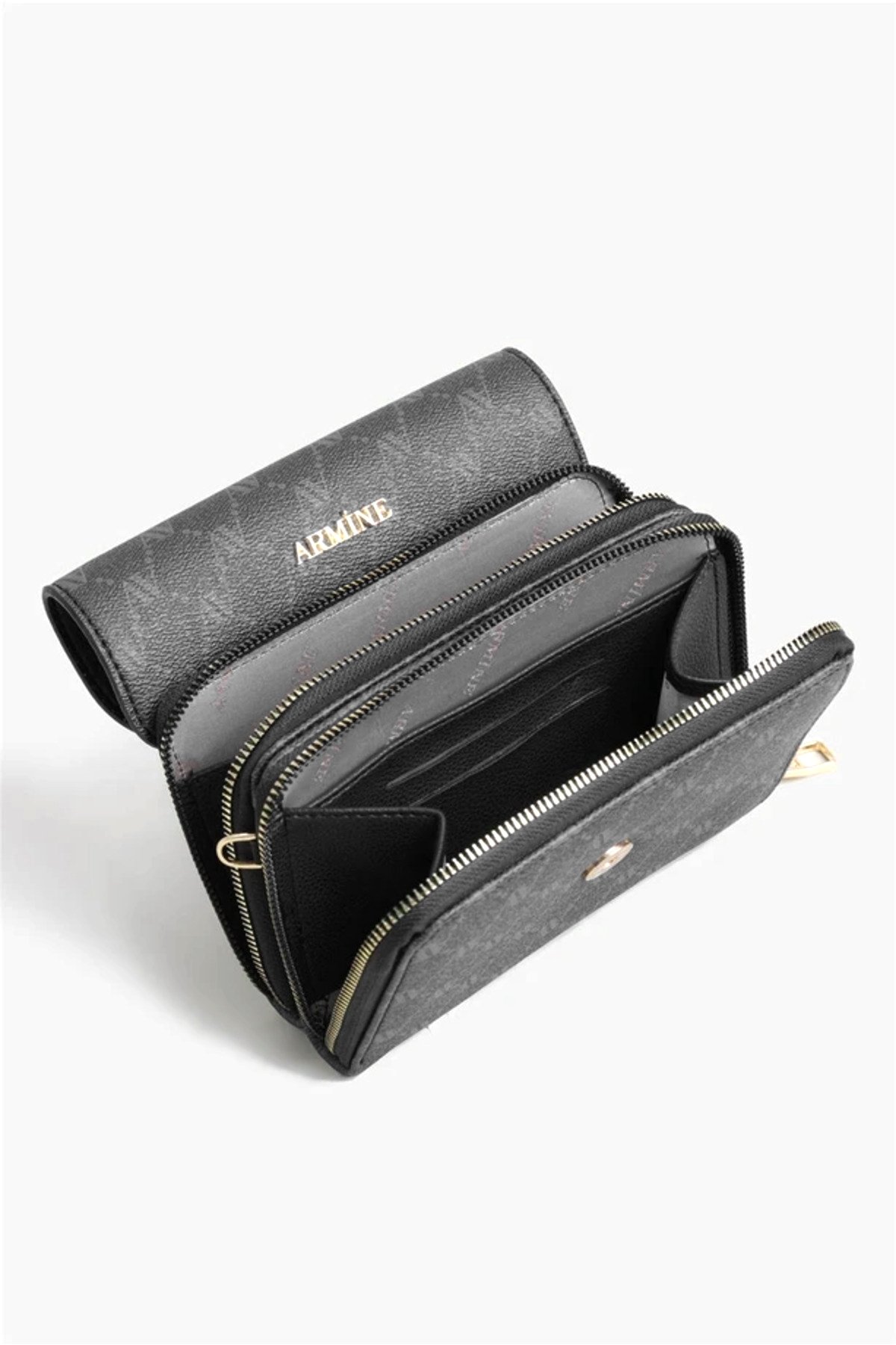 Armine 381 Kadın El Çantası Siyah Baskılı