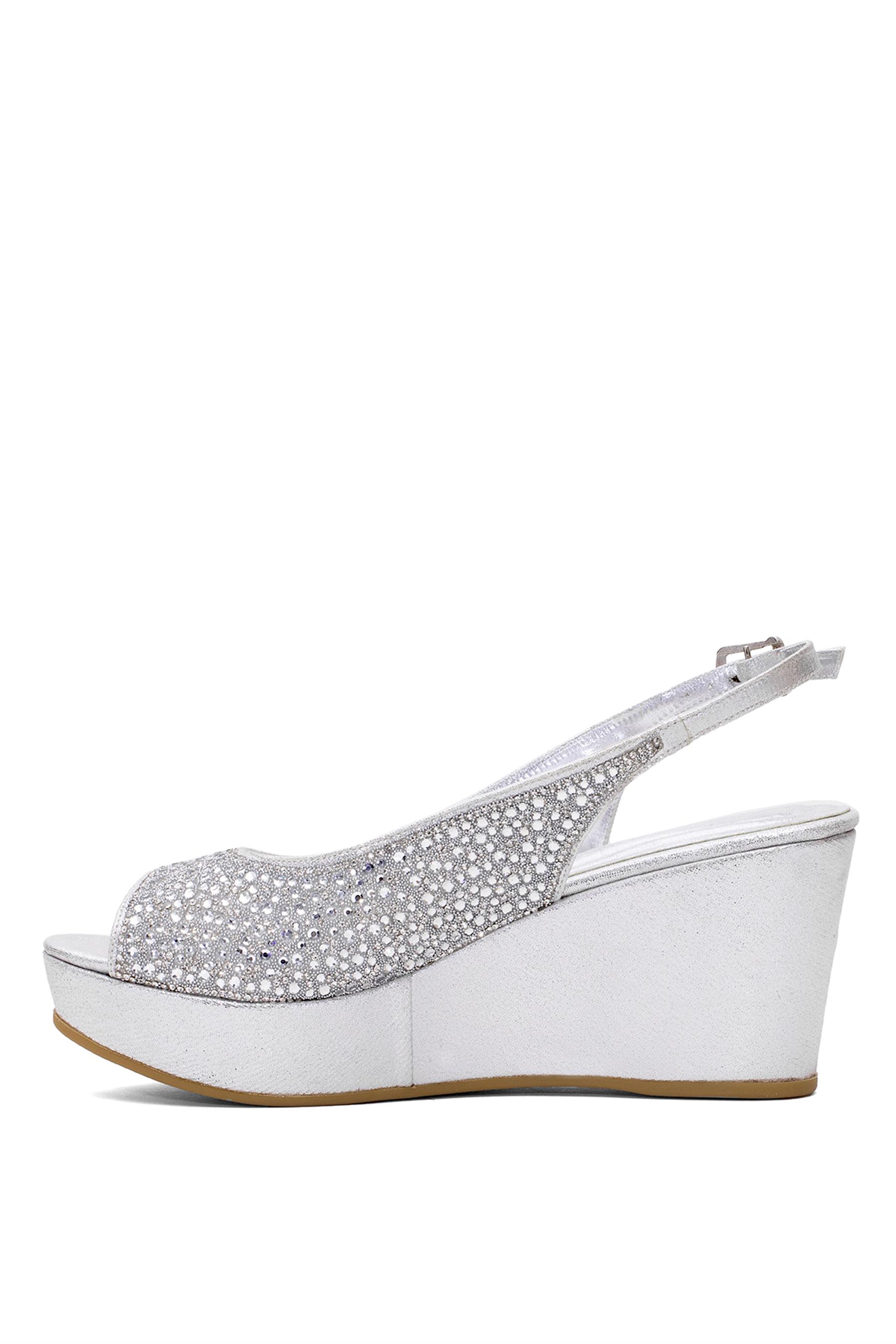 Beety 25BY223.343 Kadın Dolgu Topuk Sandalet Gümüş