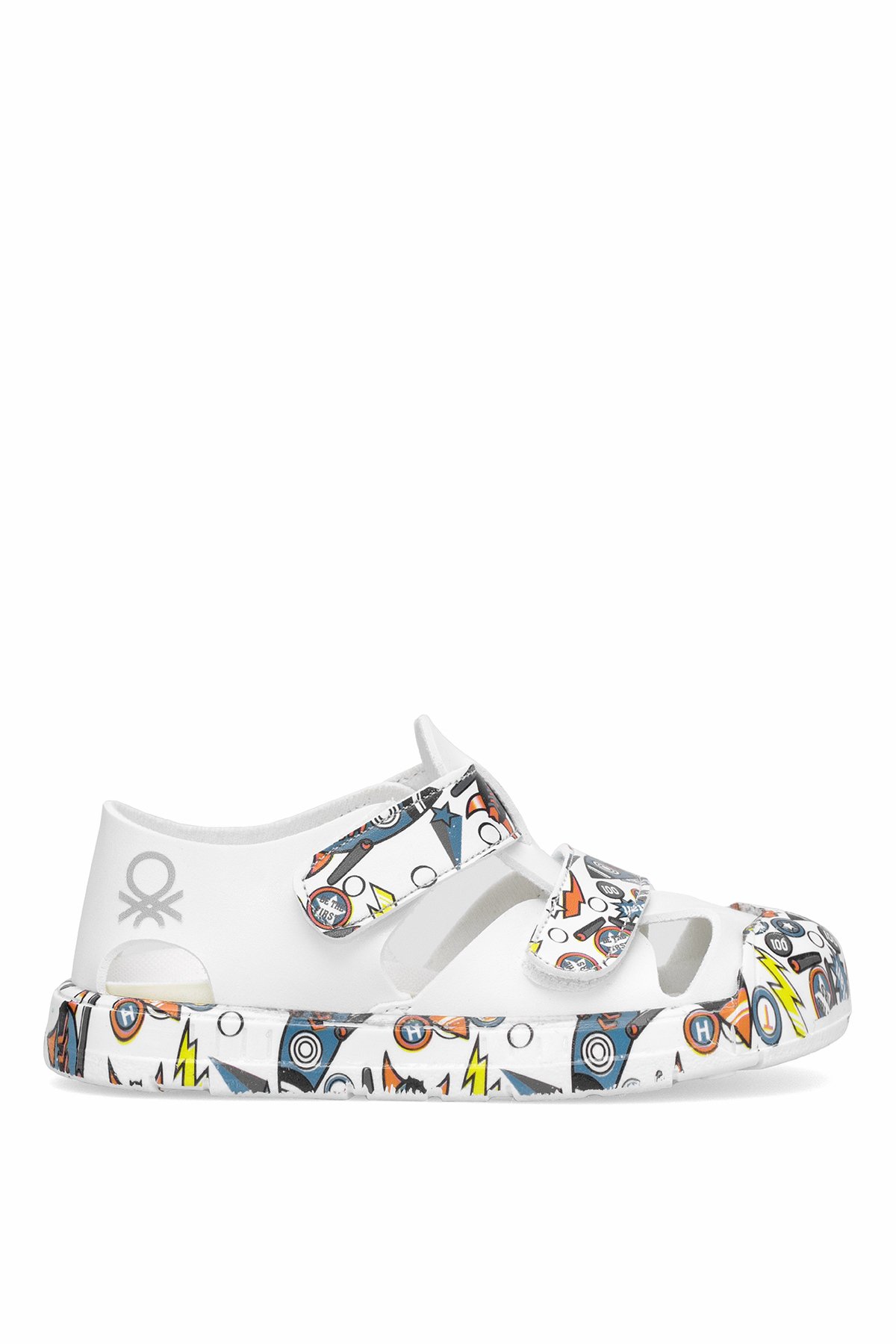 Benetton BN-1410 Patik Erkek Çocuk Düz Sandalet Beyaz - Mavi